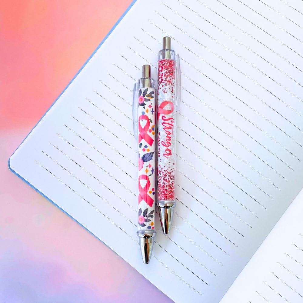 YJ PREMIUMS 6PC Ballpoint Pens - Breast Cancer Awareness view 6