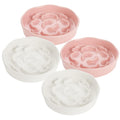 Ghligna 4Pcs Ceramic Cat Slow Food Feeder, 6 Inch Slow Feeder for Small Dogs, Cat Food