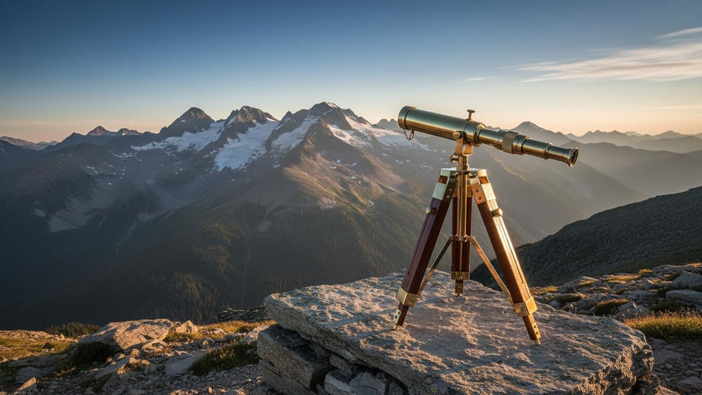 Vintage Brass Nautical Telescope on Tripod Stand Desktop Telescope Outdoor Adventures (additional view 1)