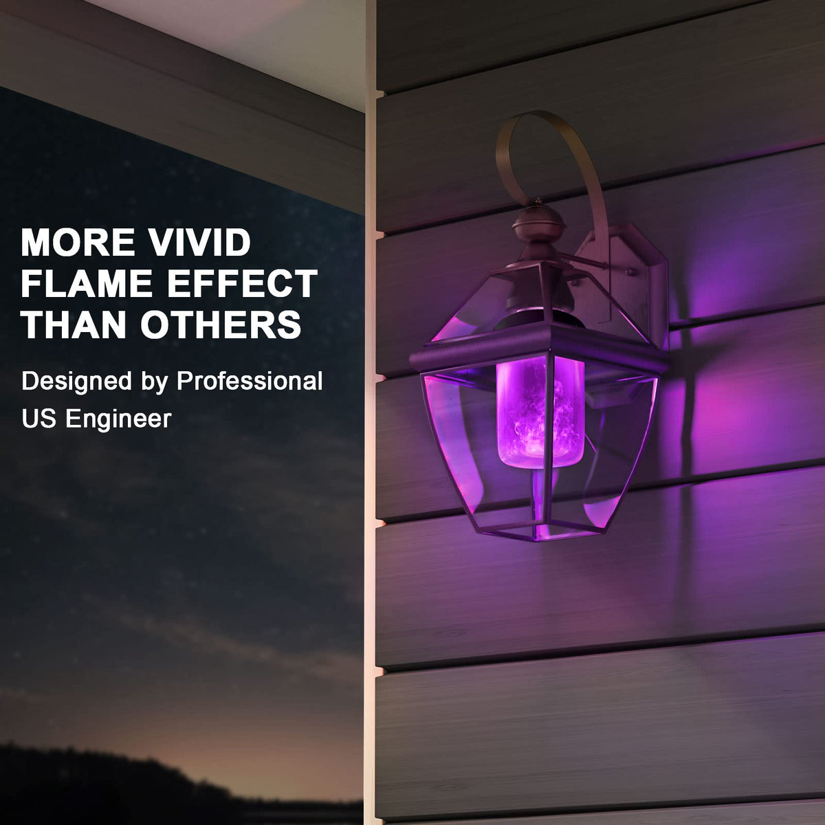Hompavo 【Upgraded Flame Light Bulbs for Home Decor with Upside Down Effect (HPFLAB-US-FT) (Pack of 4)