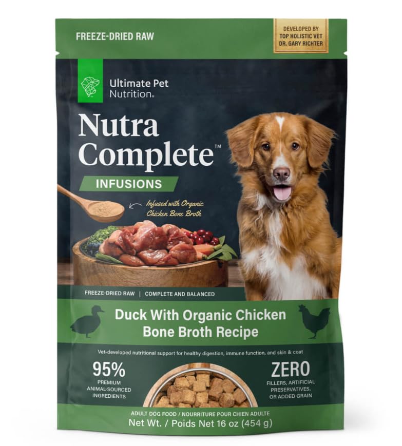 ULTIMATE PET NUTRITION Nutra Complete Freeze-Dried Raw Dog Food, Duck 1lb