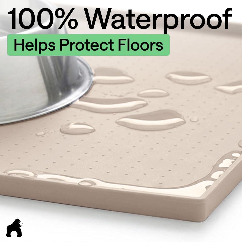 GORILLA GRIP Dog Food Mat, 100% Waterproof Silicone