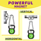 Niuknow Magnetic Hooks with Swivel Carabiner - Silver / 0.98 in view 3