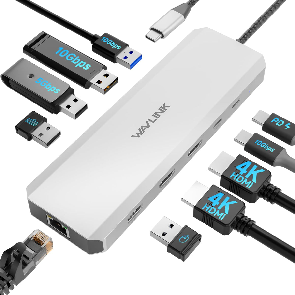 WAVLINK Laptop Docking Station, Docking Station Dual Monitor for HDMI