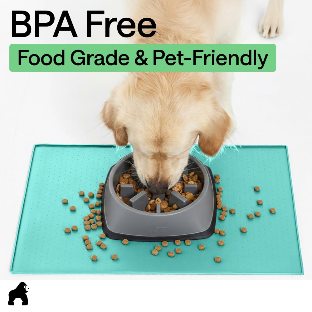 GORILLA GRIP Dog Food Mat, 100% Waterproof Silicone