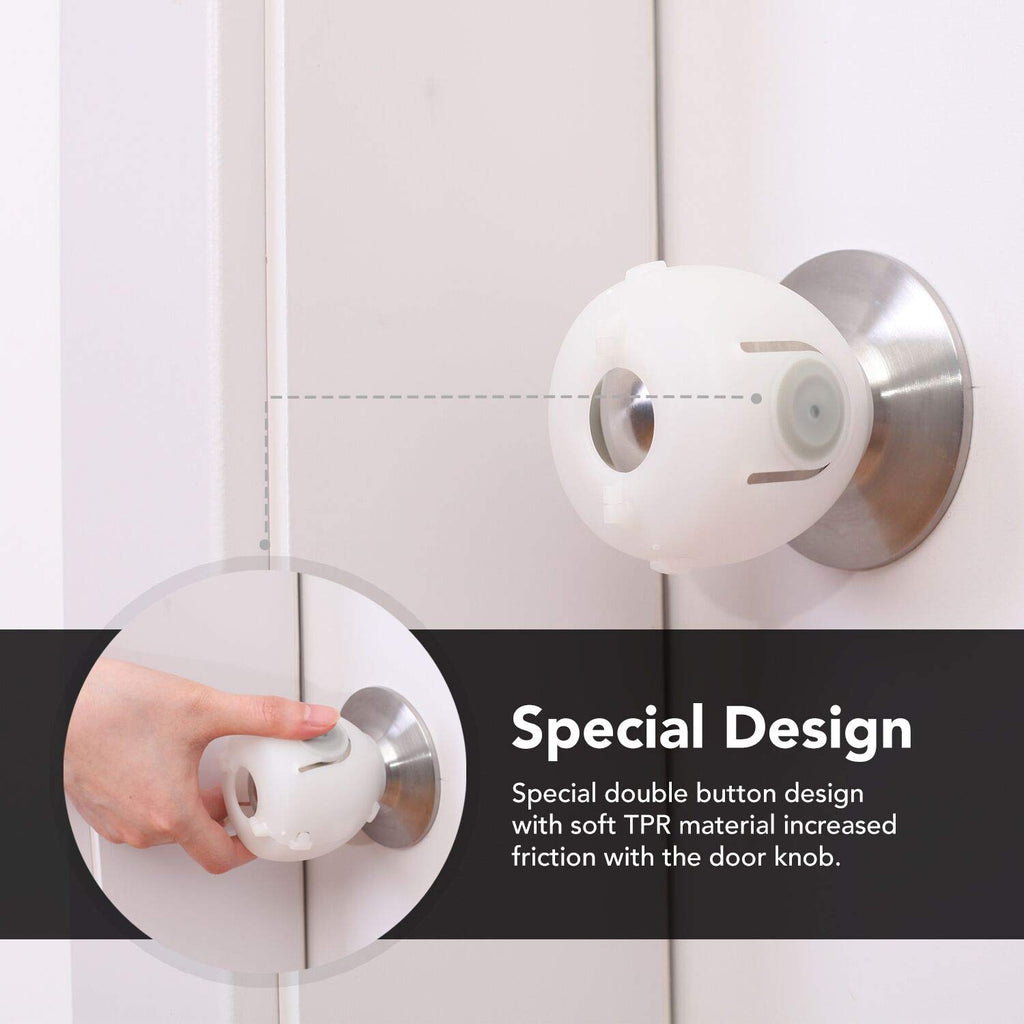 Mom's Choice Gold Awards Winner - EUDEMON 4 Pack Baby Safety Door Knob Covers Door Knob (additional view 2)