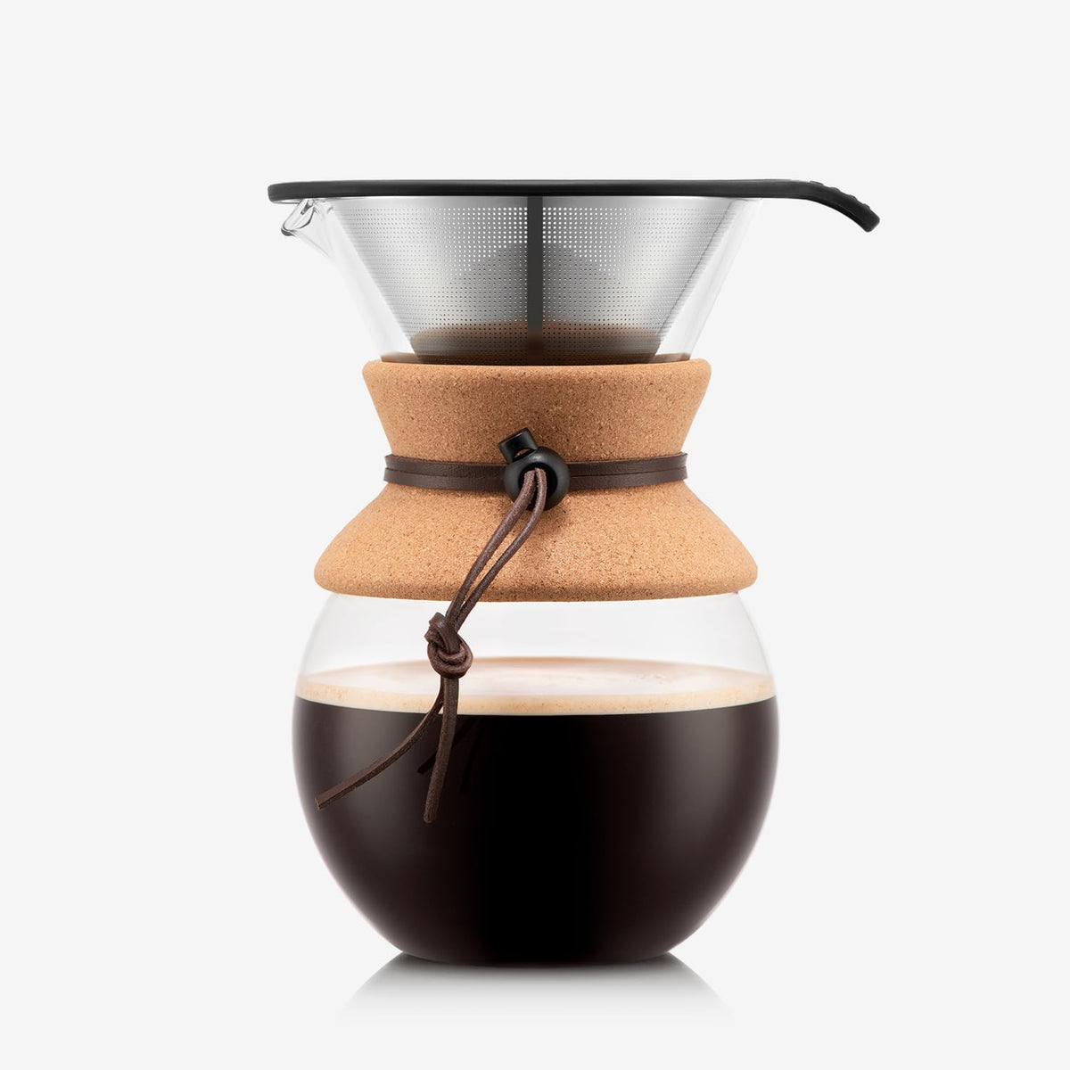 Bodum 34oz Pour Over Coffee Maker, High-Heat Borosilicate Glass with Reusable Stainless
