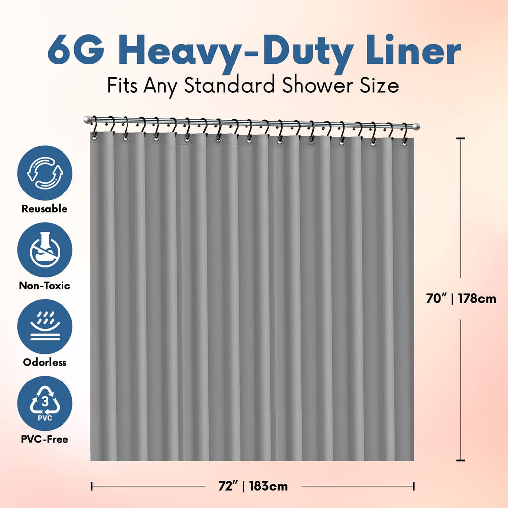 No Smell Shower Curtain Liner 72x72