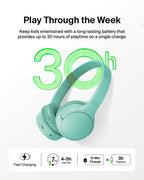 Belkin SoundForm Mini Kids Headphones - Mint / Wireless (USB-C) view 2