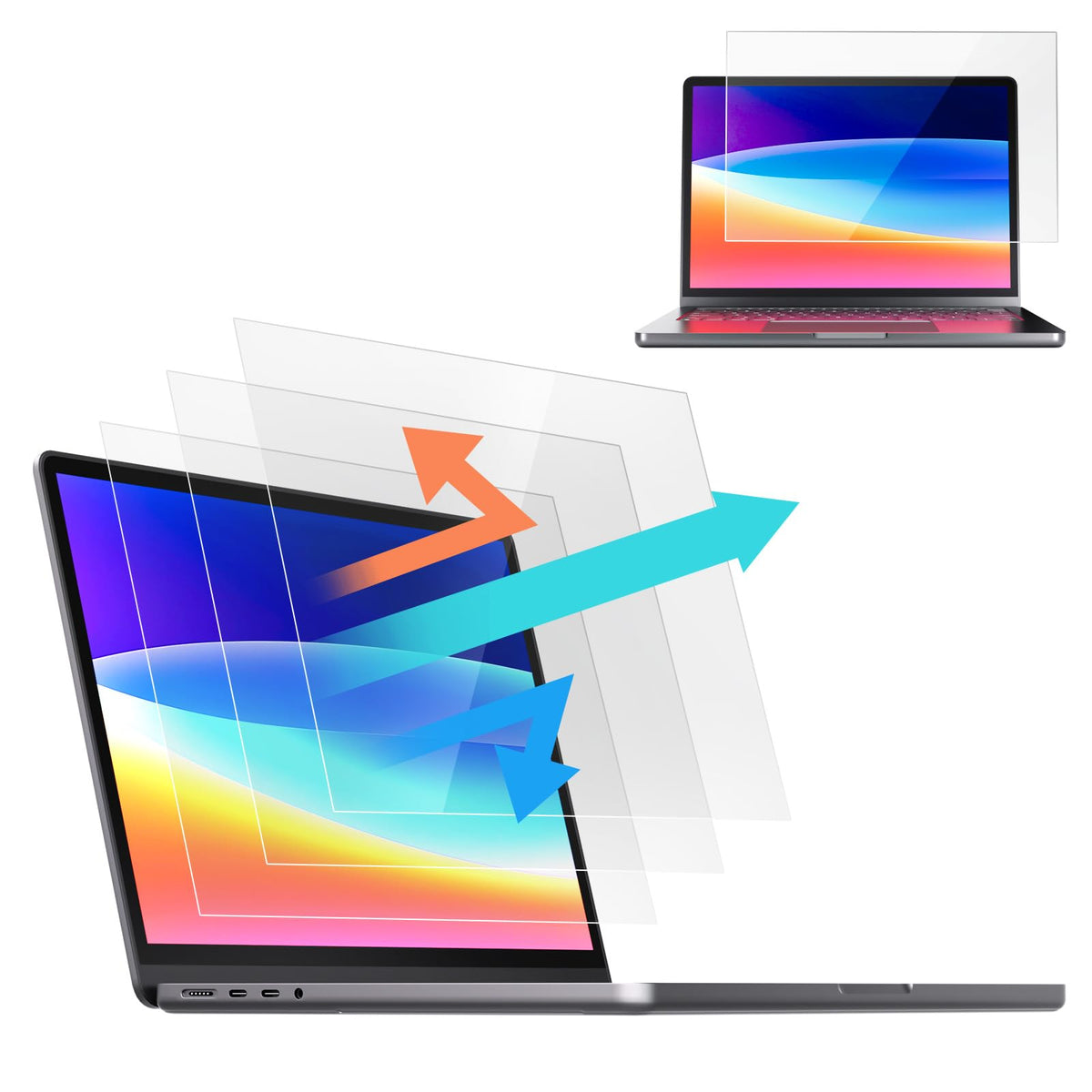 gopupu 2 Pack Blue Light Screen Protector Anti Blue Light and Glare - 14 inch 16:9