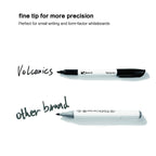 Volcanics Black Dry Erase Markers, Fine Tip, Low Odor, – 125 Pack (OP020B125PK)