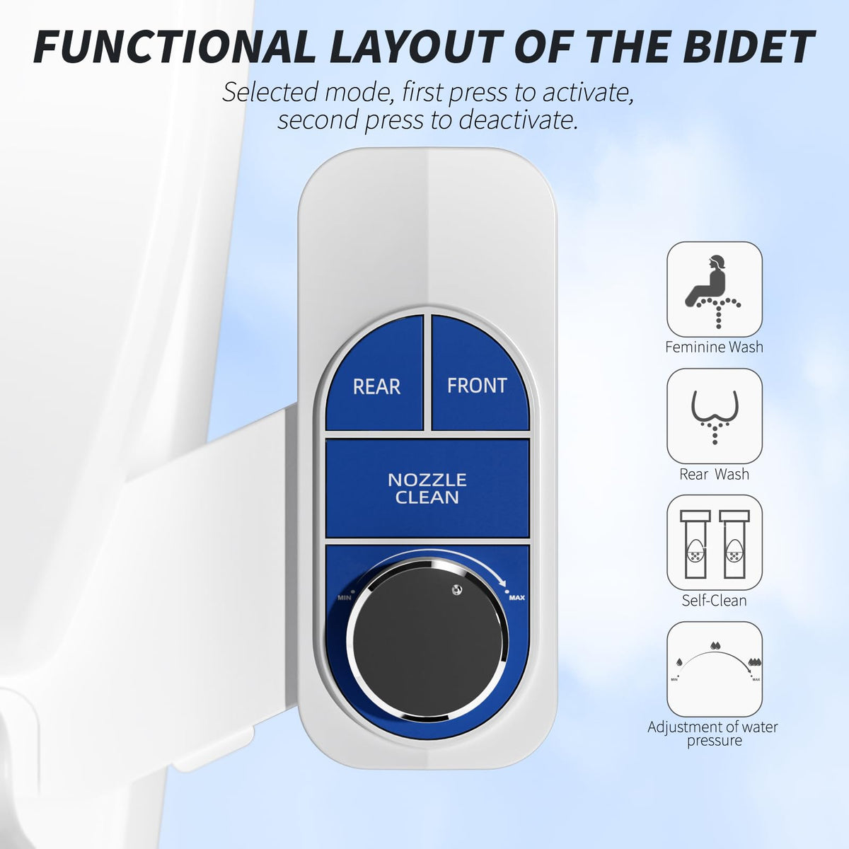 SAMODRA Non-Electric Bidet - Ocean Blue view 2