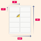 TownStix Printable Laser & Inkjet Printer Labels - 2" x 4" | 30 Sheets view 1