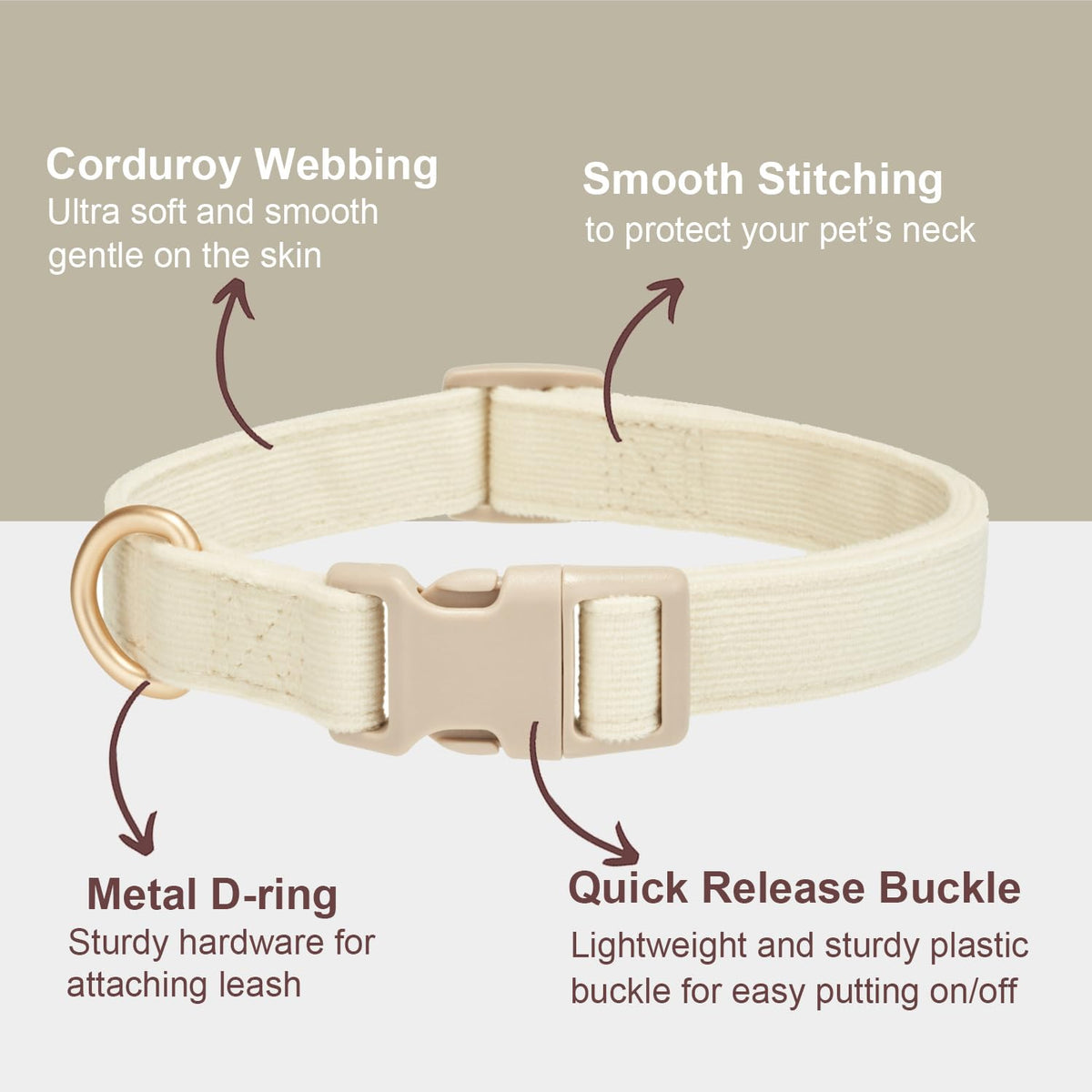 YUDOTE Corduroy Dog Collar and Leash Set - view 12