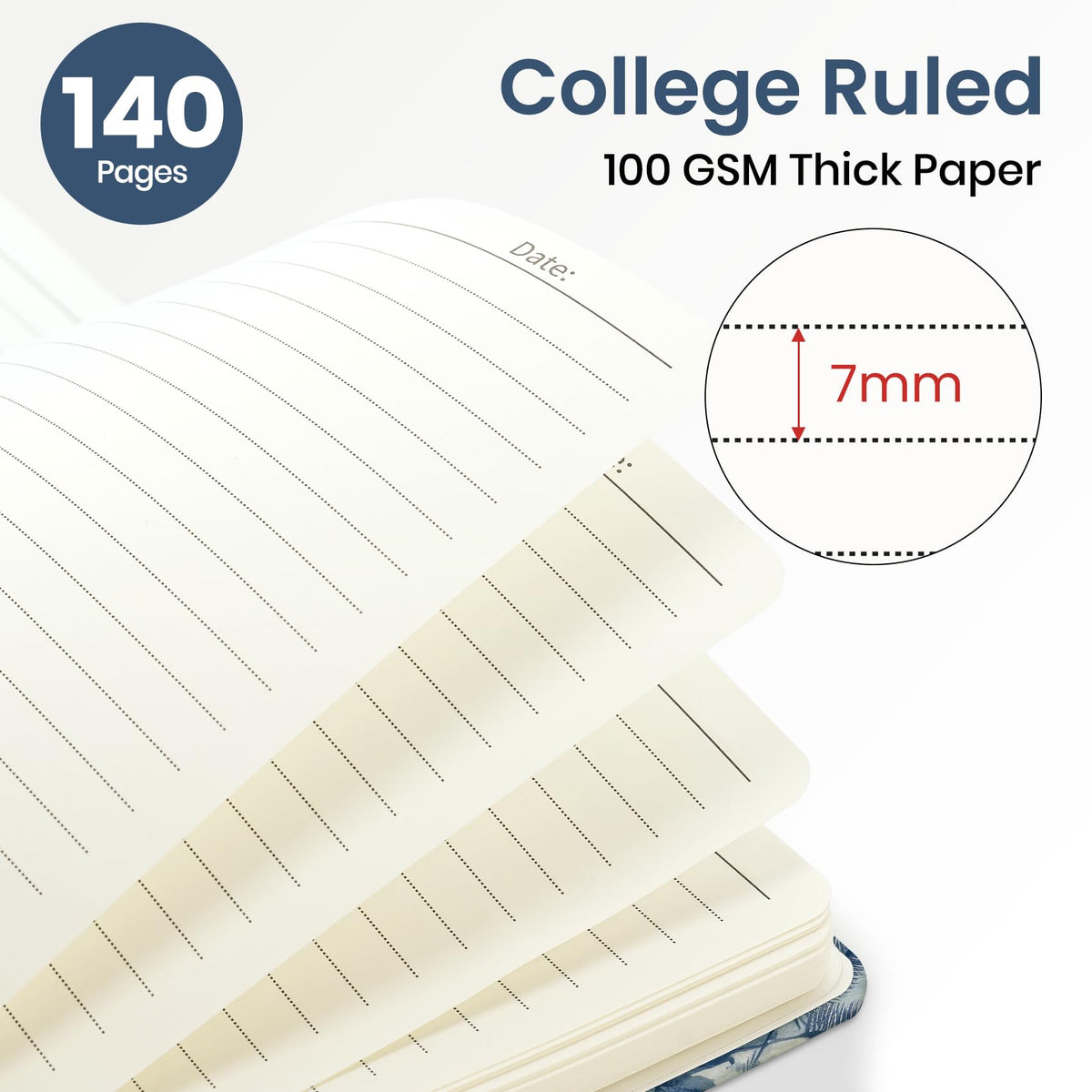 ZOTIA Lined Spiral Notebook for Work Hardcover Spiral Journal College Ruled
