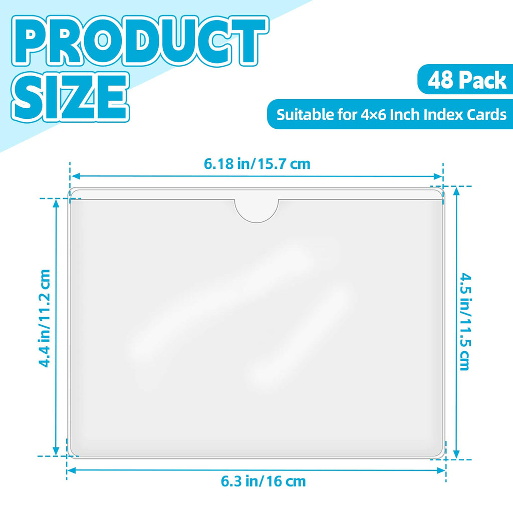 WYOMER Clear Self-Adhesive Business Card Pockets and Top Open Library Card Pockets - 48 / 4" x 6" view 1