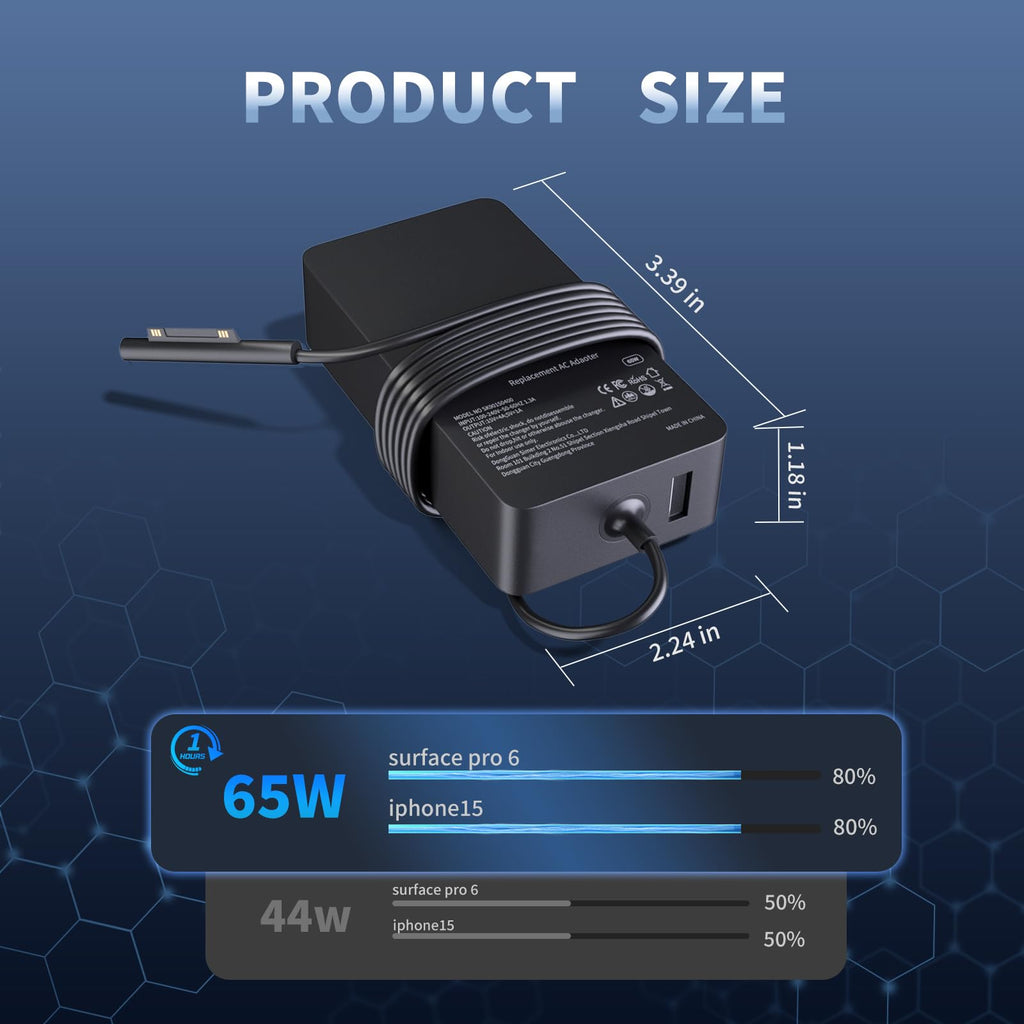 65W Surface Pro Charger for Microsoft Windows Surface Laptop Power Cord (additional view 5)