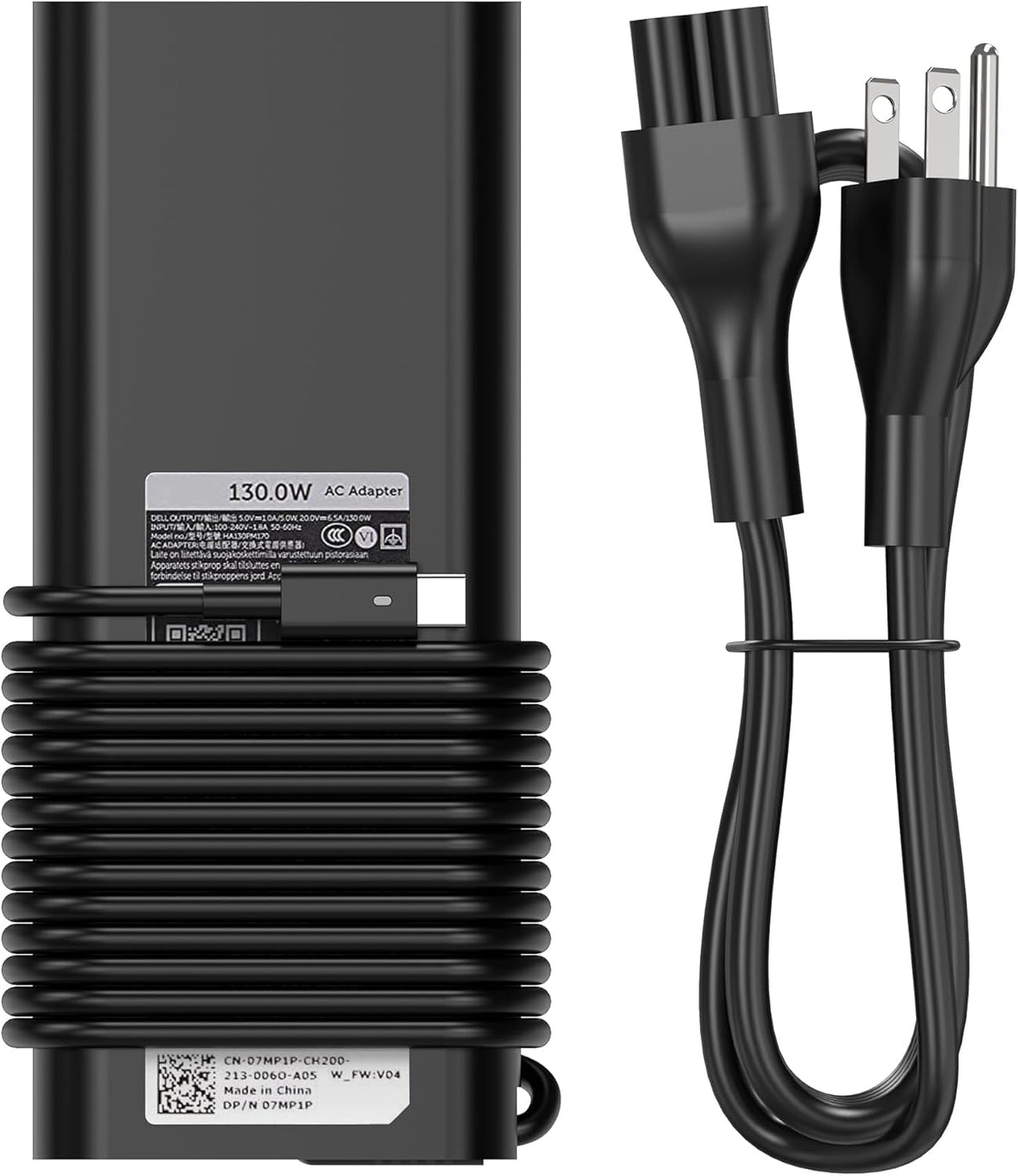 BULL-TECH Replacement for Dell 130W Laptop Charger USB C Type C Slim AC Power Adapter for