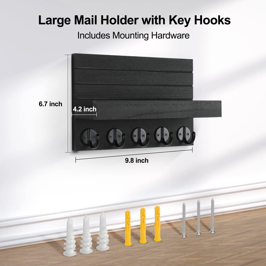 Lwenki Key Holder for Wall, Decorative Key and Mail Holder with Shelf Has Large
