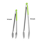ALLWIN-HOUSEWARE W 304 Stainless Steel Kitchen Cooking Tongs, 14 & 16 Inch, Set of 2, – Green (WH-0627) (Pack of 2)