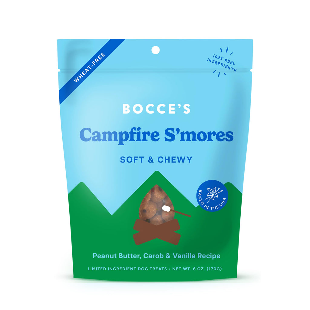 Bocce's Bakery Campfire S'Mores Soft Chewy Dog Treats (PB, Carob & Vanilla)