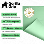 GORILLA GRIP 100% Waterproof Raised Edge BPA Free Silicone Pet Feeding Mat, Dog Cat Food Mats Contain Spills Protects