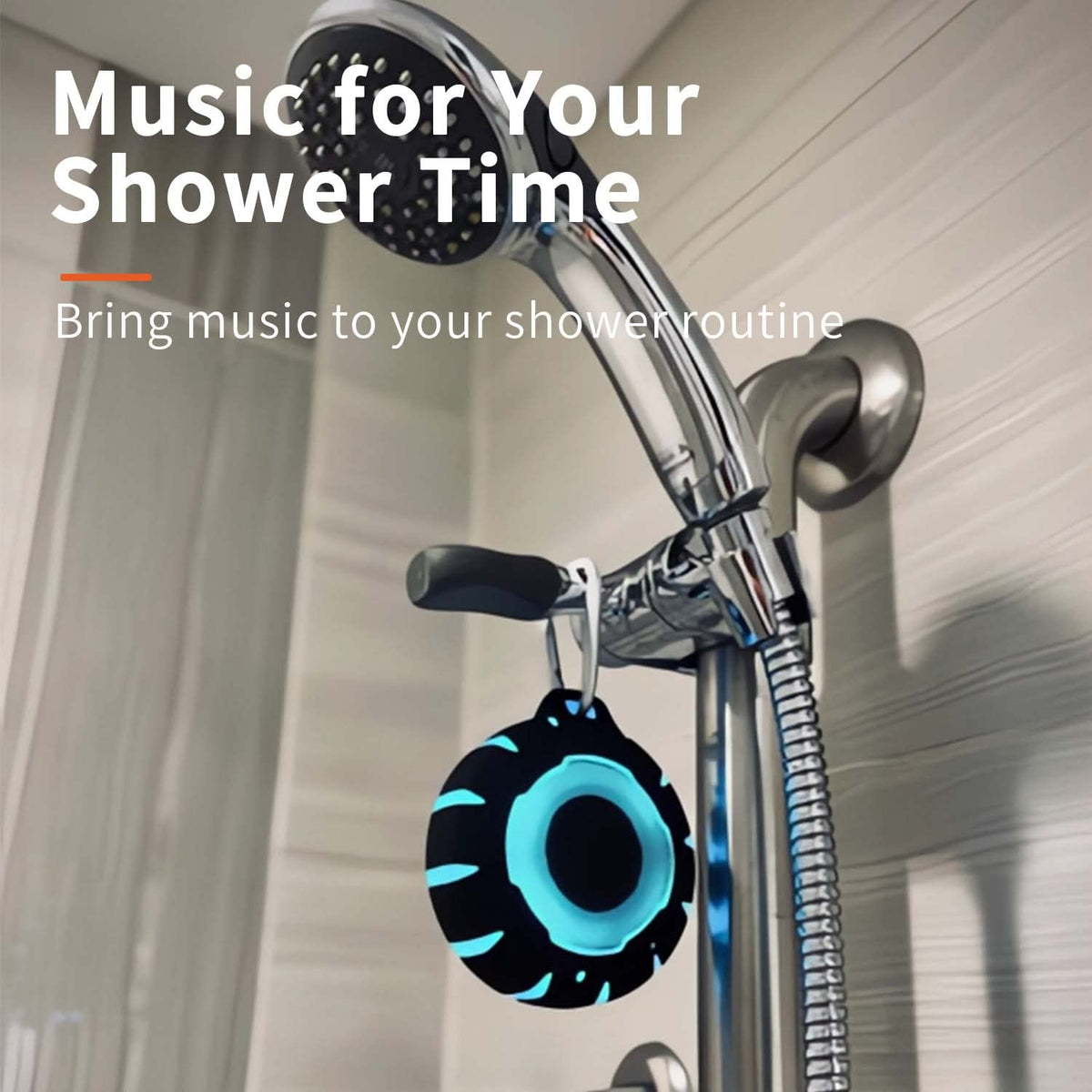 HEYSONG Waterproof Shower Bluetooth Speaker - Black view 2