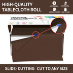CXPSINC 54 Inch Plastic Table Cover Roll Disposable Tablecloth with Slide Cutter - Brown / 3600" x 54" (Rectangular) view 3