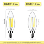 Brtstiun C35 LED Light Bulbs - 4w-5000k Daylight White / 6 Pack view 2