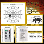 LCHUANG Halloween Decorations Lights Spider Web Lights - Orange view 3