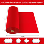 CXPSINC 54 Inch Plastic Table Cover Roll Disposable Tablecloth with Slide Cutter - Red / 3600" x 54" (Rectangular) view 1