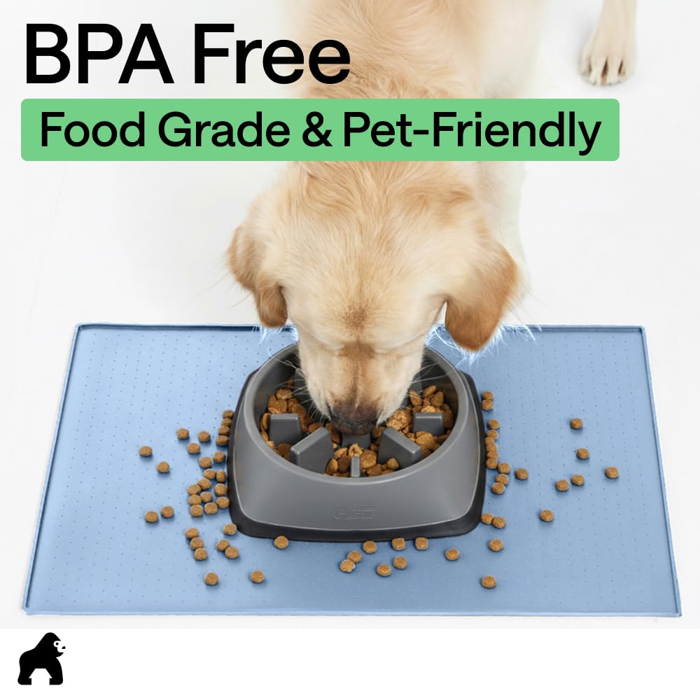 GORILLA GRIP Dog Food Mat, 100% Waterproof Silicone