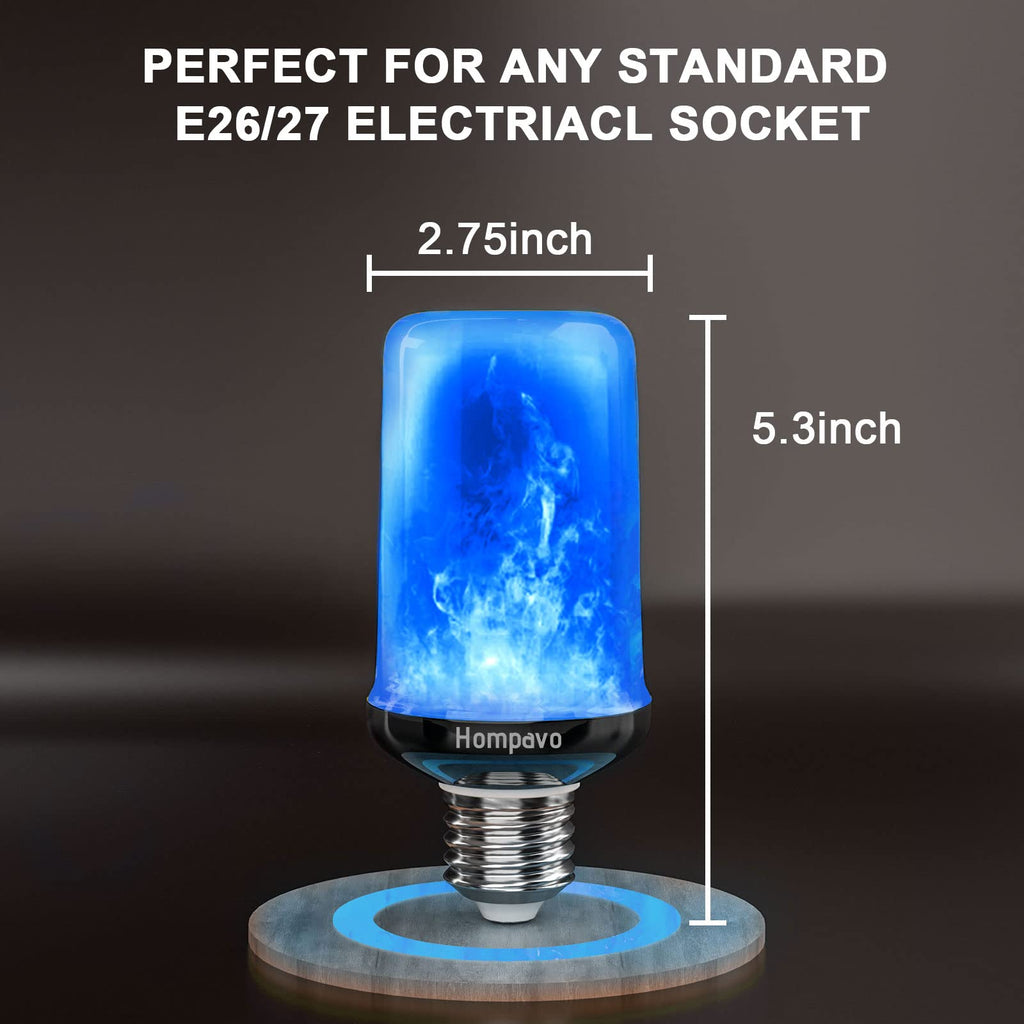Hompavo 【Upgraded Flame Light Bulbs for Home Decor with Upside Down Effect (HPFLAB-US-FT) (Pack of 2)