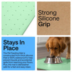 GORILLA GRIP 100% Waterproof Raised Edge BPA Free Silicone Pet Feeding Mat, Dog Cat Food Mats Contain Spills Protects