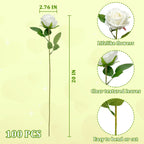 Wondrus Artificial Roses - White / 100 view 2