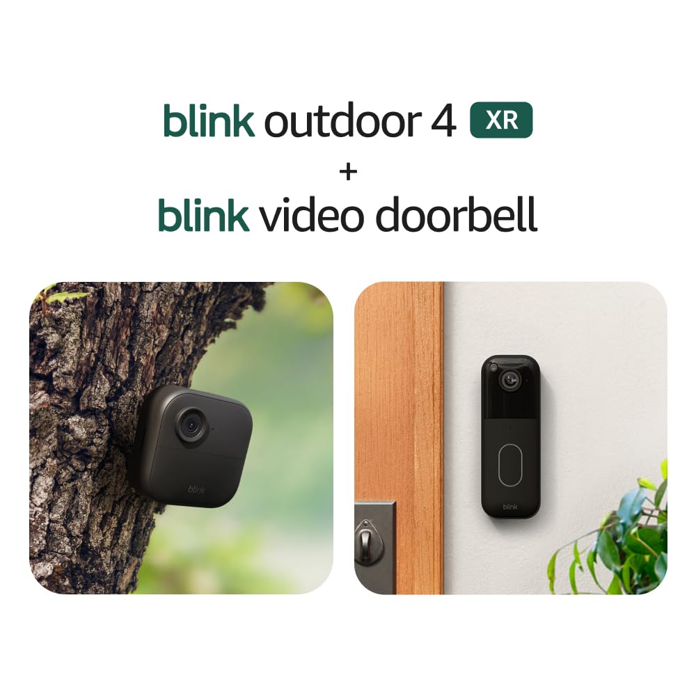 Blink Video Doorbell + Outdoor 4 XR – Wireless smart security cameras, two-year battery life, go up to 400 feet from