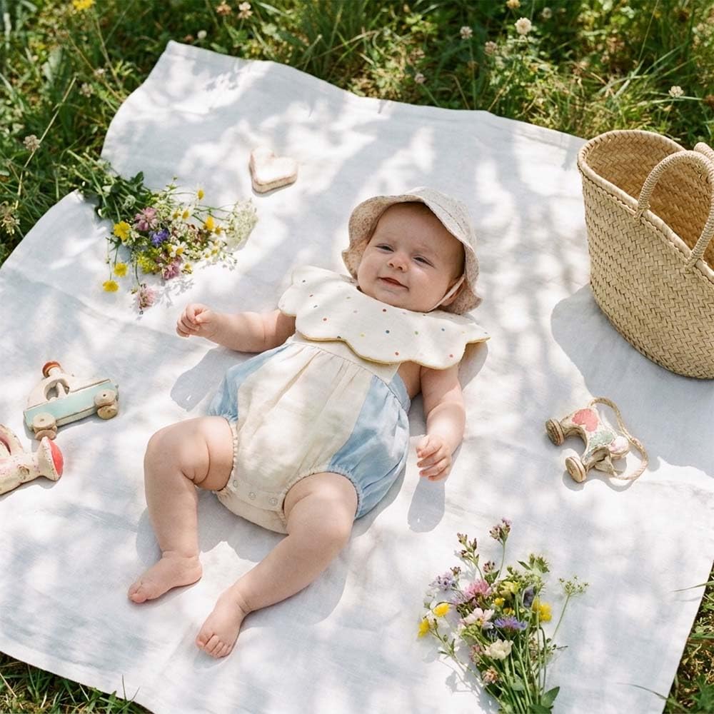 DOSMINE Organic Cotton Muslin Baby Bibs for Drooling & Teething - Sunny Yellow view 3