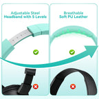 KVIDIO Wired Headphones with Mic - Mint Green view 5