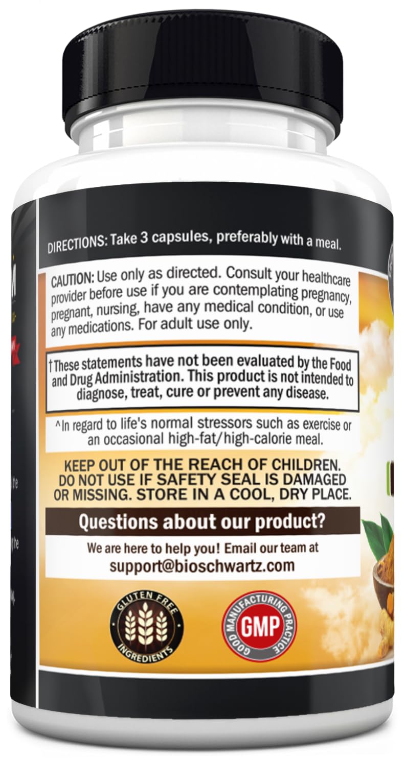 BioSchwartz Turmeric Curcumin with Black Pepper Extract 1500mg, 45 Capsules