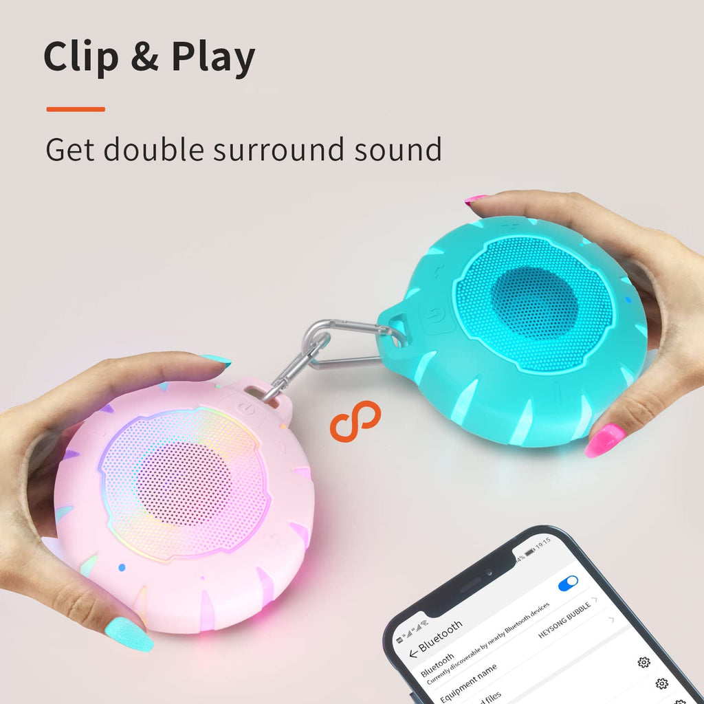 HEYSONG Waterproof Shower Bluetooth Speaker - Pink view 7