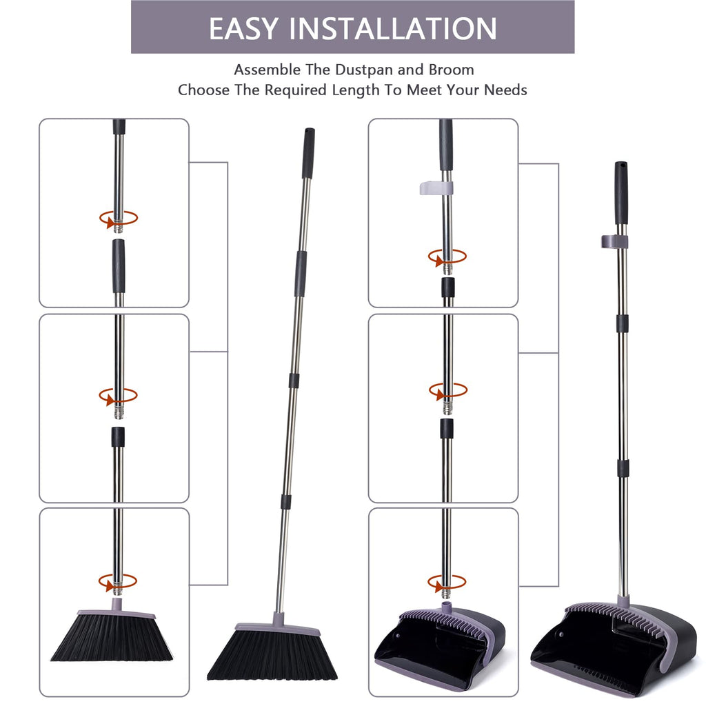 XXFLOWER Broom and Dustpan - Charcoal Black view 6