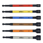 Wiha 70486 Color Coded Magnetic Nut Setter Set, 6 Inch SAE, 6 Piece