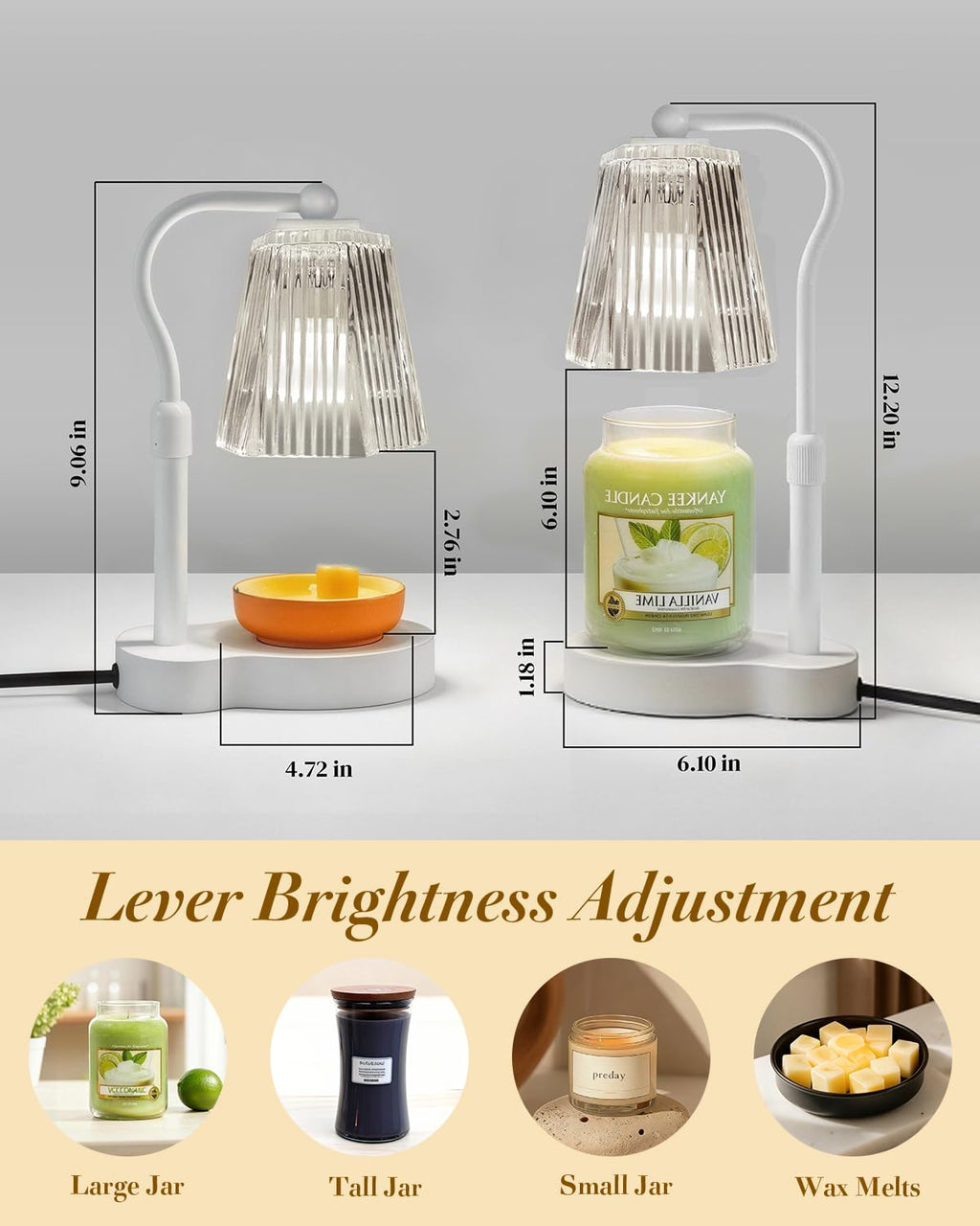 AODHGR Candle Warmer Lamp with Timer Dimmable