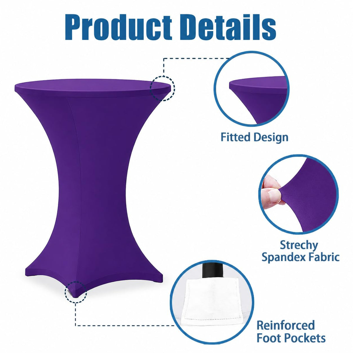 Lemict Cocktail Table Covers - Purple-32"x43" / 2 view 3
