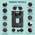 YINMONE 10x42 Laser Rangefinder Binoculars for Hunting Range Finder 2500Yds