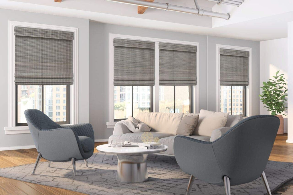 Cordless Woven Wood Roman Shades