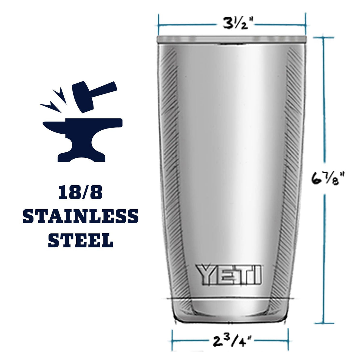 YETI Rambler 20 oz Tumbler, Stainless Steel, Vacuum Insulated with MagSlider Lid, Cape (additional view 5)