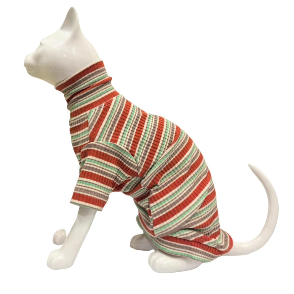 Kitipcoo Vintage Striped Turtleneck Cotton Cat Vest - view 11