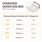 MUXHOMO 7 Pieces Comforter - Light Grey / Oversized Queen (98"x 98") view 3