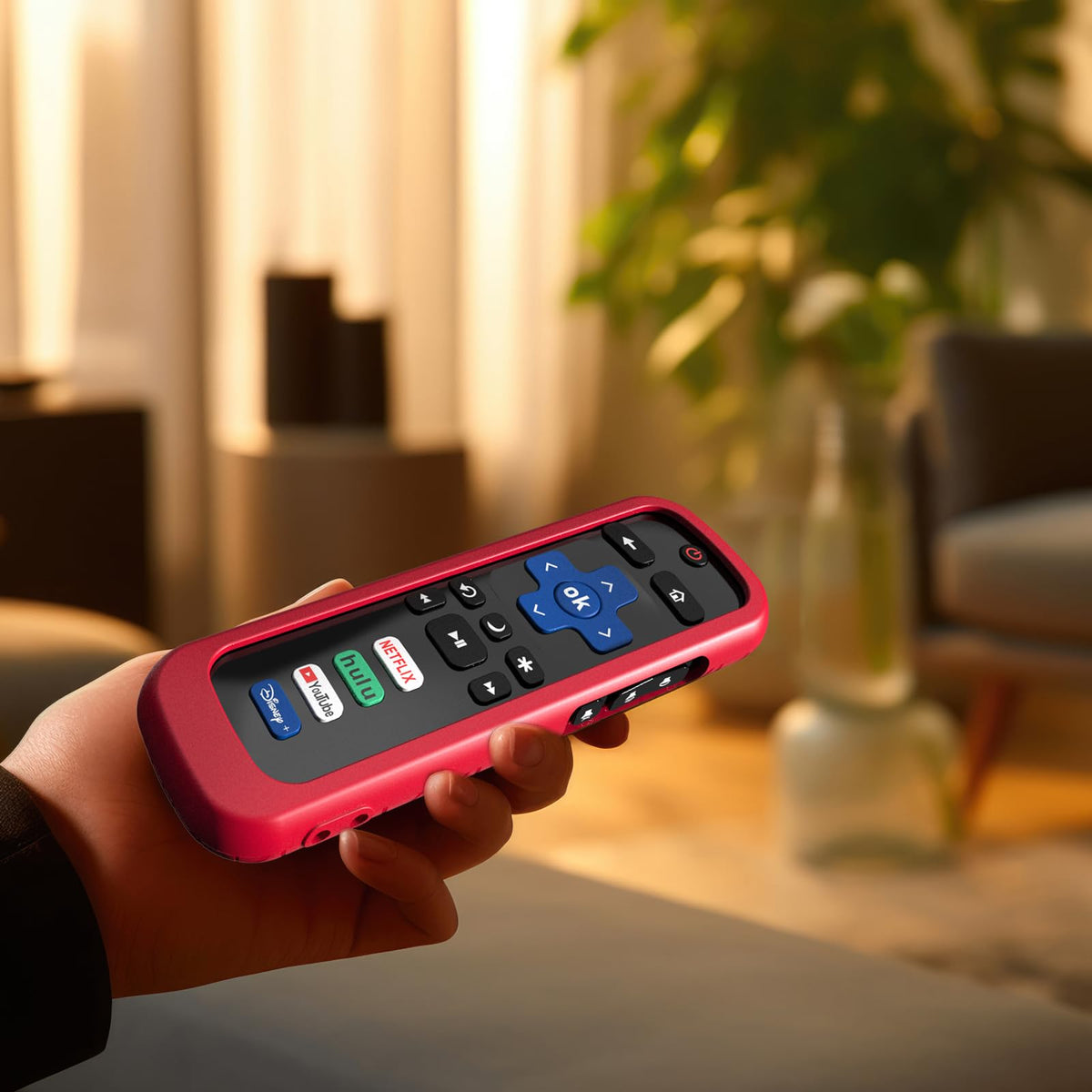 Cover for Roku Stick Remote - Non-glow Red view 2